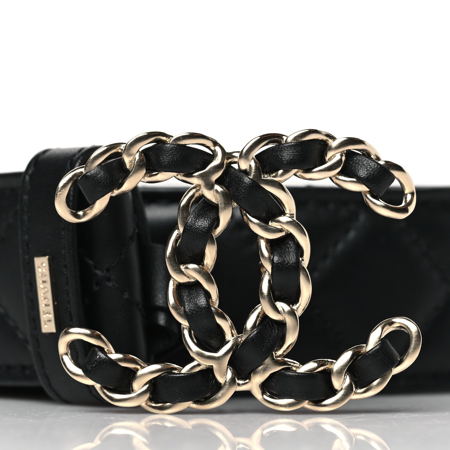 Lambskin Quilted CC Chain Belt 85 34 Black
