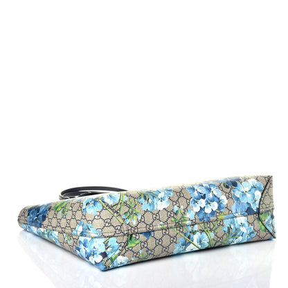 Gucci GG Supreme Monogram Blooms Medium Reversible Tote Beige Blue Navy 7 of 16