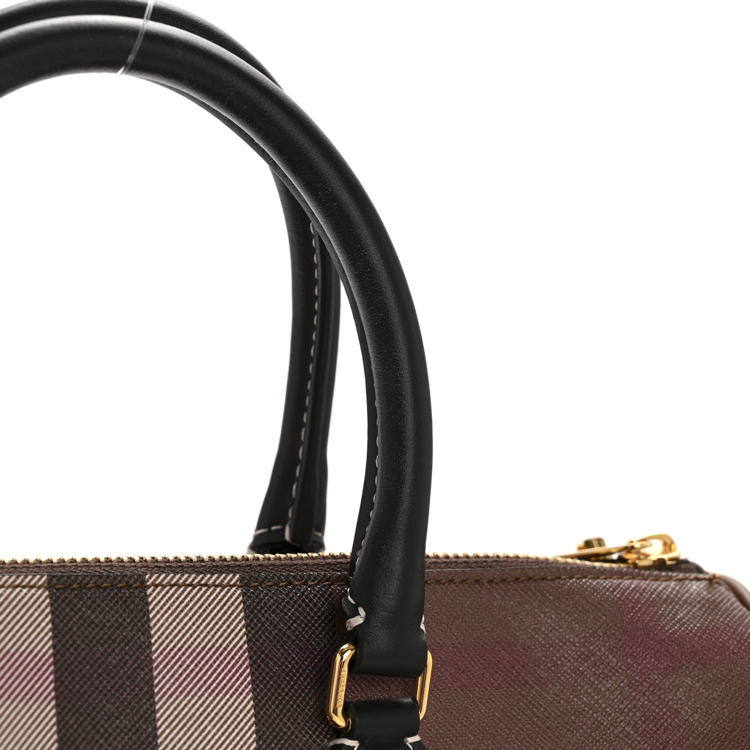 Burberry E-canvas Check Bowling Bag Dark Birch Brown 14 of 14