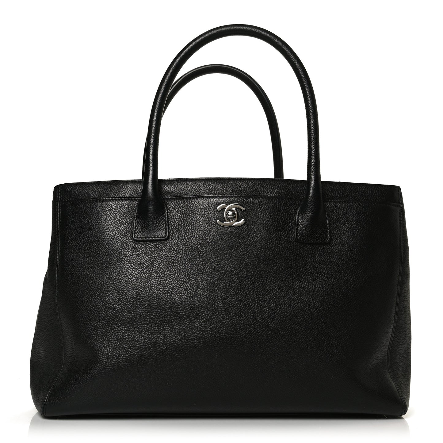 Calfskin Cerf Executive Shopper Tote Black