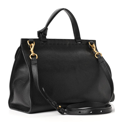 Gucci Calfskin Small GG Marmont Top Handle Bag Black 3 of 10