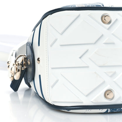 Christian Dior Calfskin Star Medium Dior Vibe Zip Bowling Bag White Blue 8 of 9