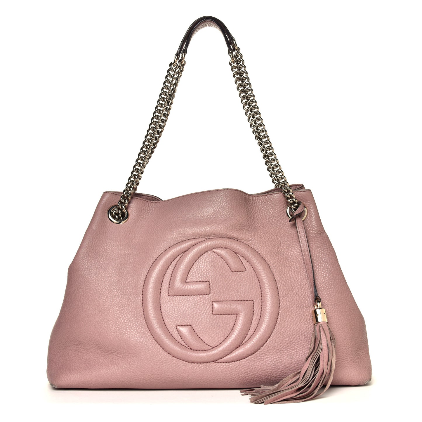 Pebbled Calfskin Medium Soho Chain Shoulder Bag Dark Cipria