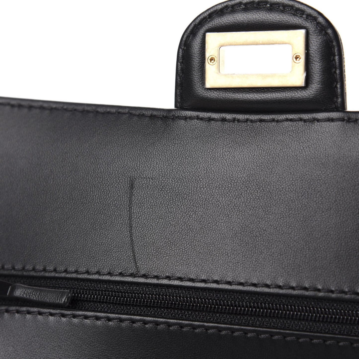 Calfskin Crocodile Embossed Graffiti 2.55 Cocodile Reissue 225 Flap Black Gold
