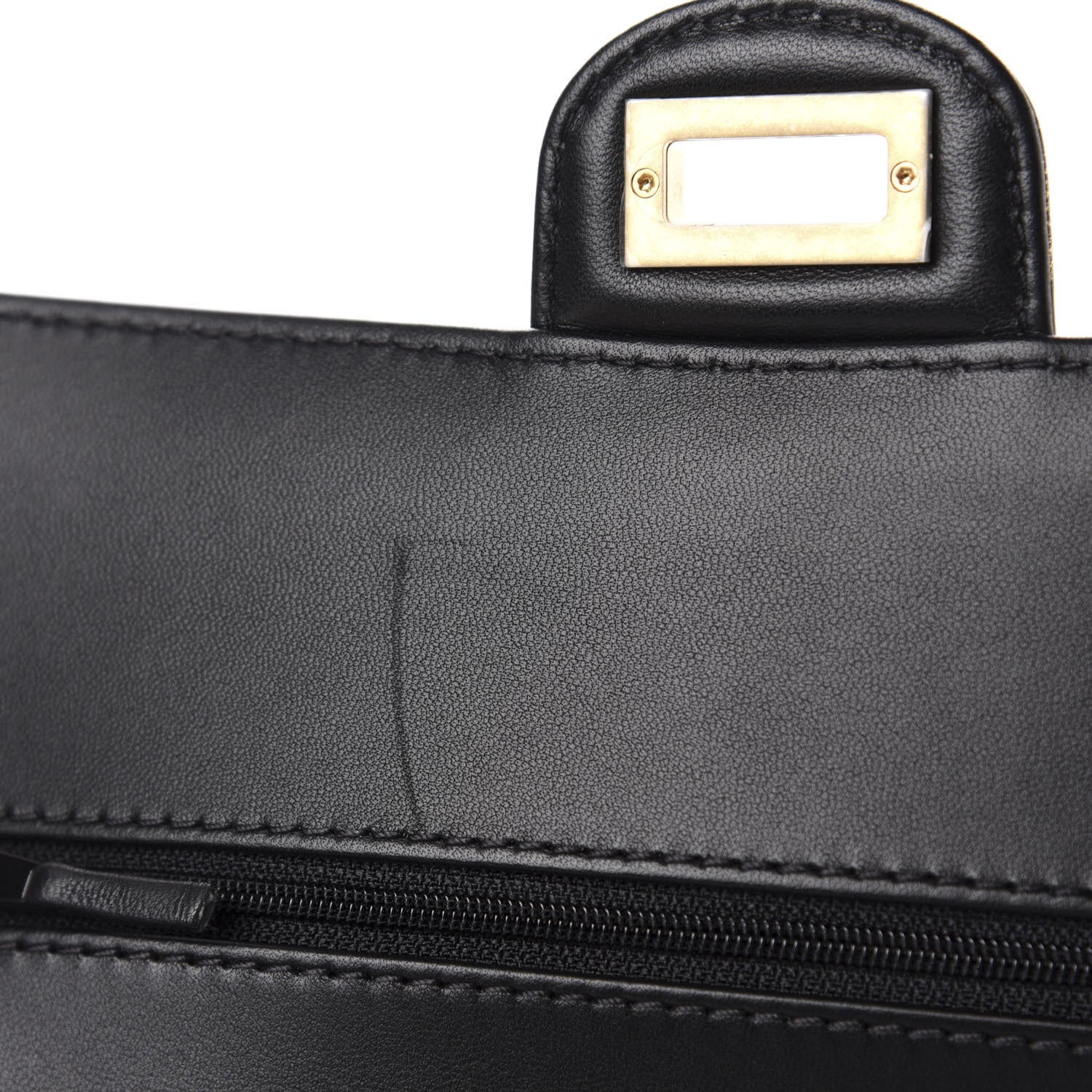 Chanel Calfskin Crocodile Embossed Graffiti 2.55 Cocodile Reissue 225 Flap Black Gold 8 of 12