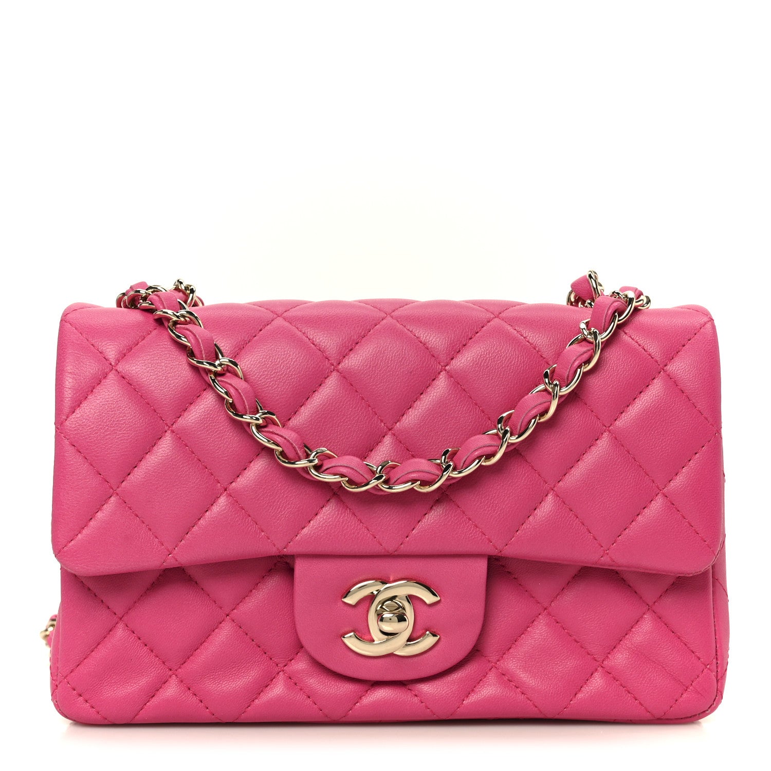 Chanel Lambskin Quilted Mini Rectangular Flap Pink 1 of 11