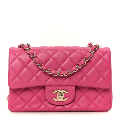 Chanel Lambskin Quilted Mini Rectangular Flap Pink 1 of 11
