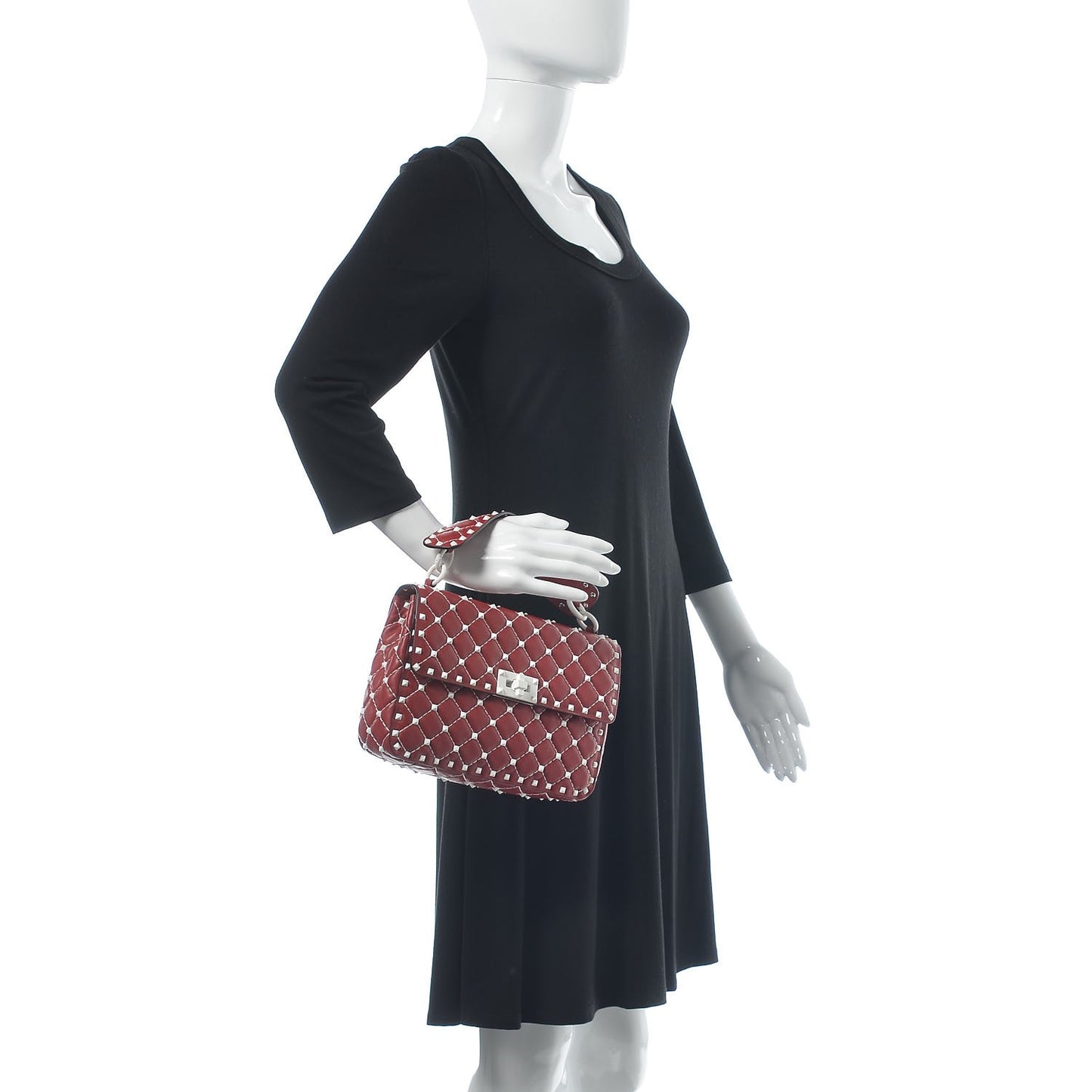 Lambskin Medium Free Rockstud Spike Shoulder Bag Rosso Valentino