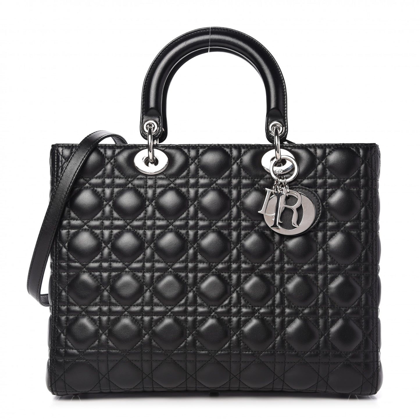 Lambskin Cannage Large Lady Dior Black