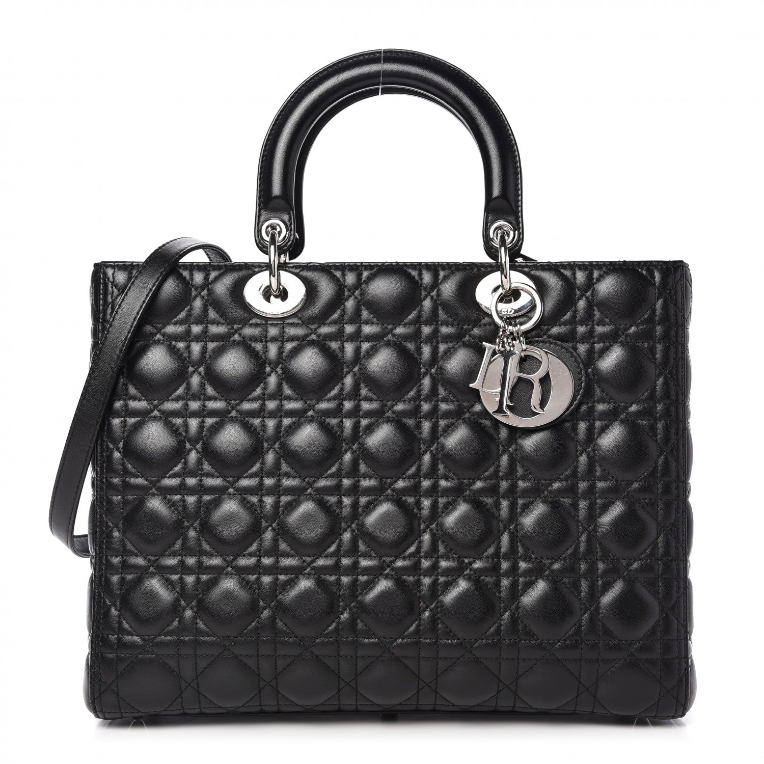 Christian Dior Lambskin Cannage Large Lady Dior Black 1 of 11
