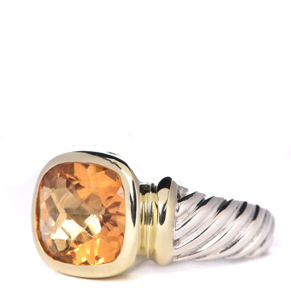 David Yurman Sterling Silver 14K Yellow Gold Citrine 14mm Noblesse Ring 61 9.75 3 of 6