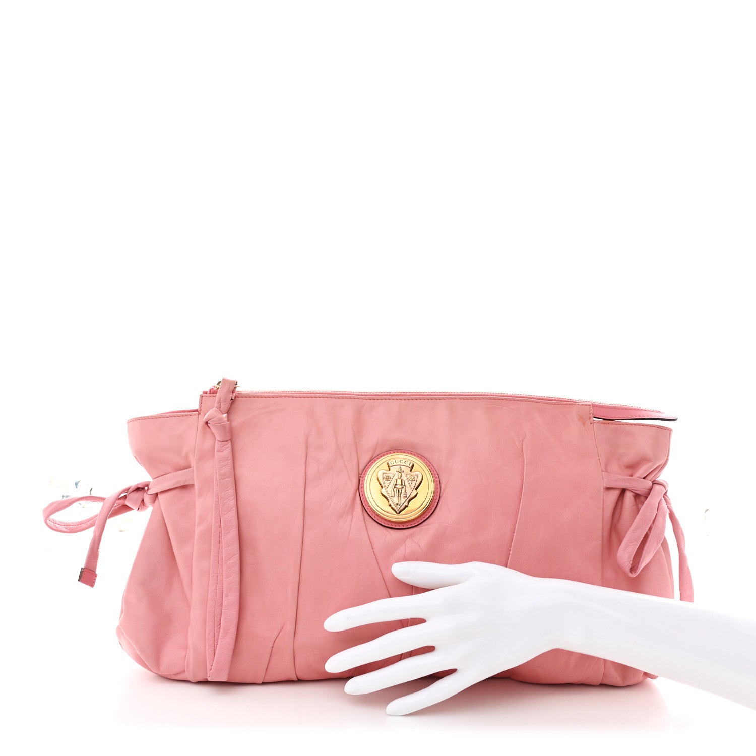 Gucci Calfskin Hysteria Clutch Pink 2 of 8