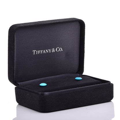 Tiffany 18K Yellow Gold Turquoise Elsa Peretti One Carat Faceted Earrings 5 of 5
