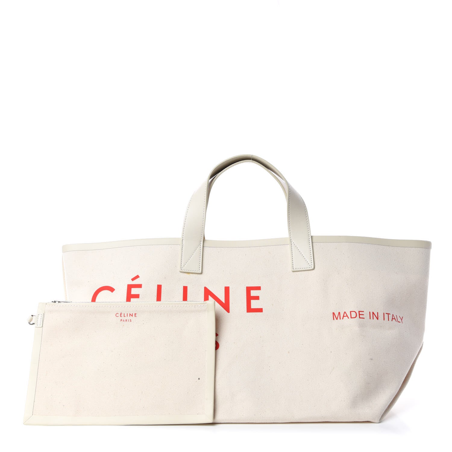 Celine Textile Small Made In Tote Natural Red 1 of 8