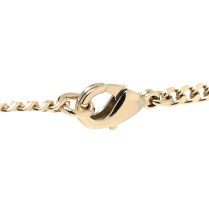 Chanel Crystal Dog Tag Charm Necklace Gold 4 of 5