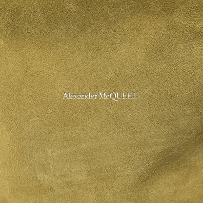 Alexander McQueen Suede Skull Four Ring Clutch Lime 9 of 15