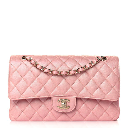 Chanel Iridescent Caviar Quilted Medium Double Flap Rose Pink 1 of 10