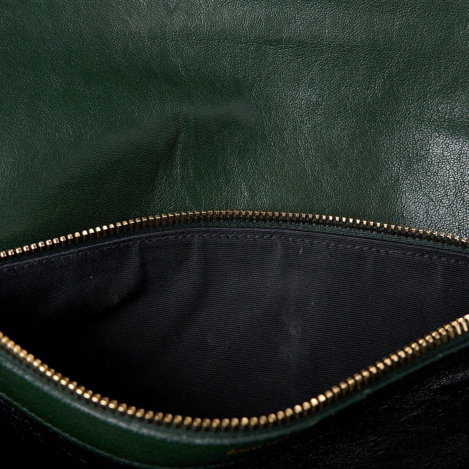 Saint Laurent Sheepskin Matelasse Chevron Monogram Large College Satchel Dark Green 15 of 15