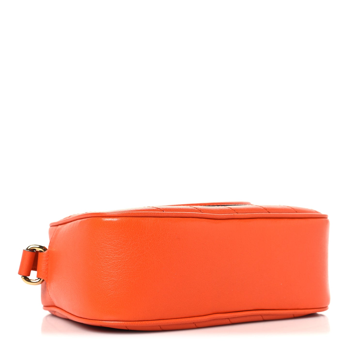 Sakai Be Green Calfskin Diagonal Stitched Small Blondie Shoulder Bag Orange