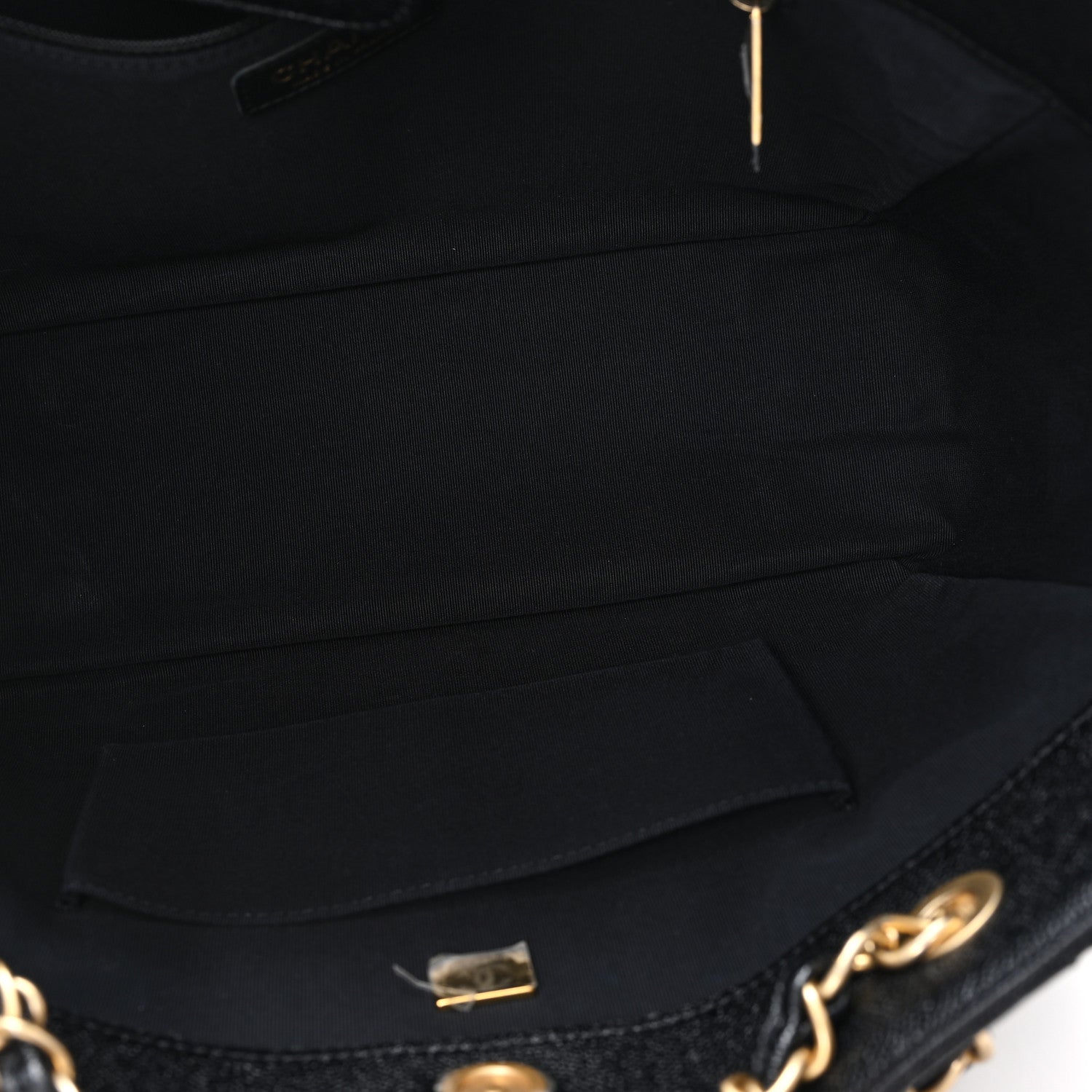 Chanel Caviar Quilted Small Trapezoid Chain Shopping Tote Black 5 of 10