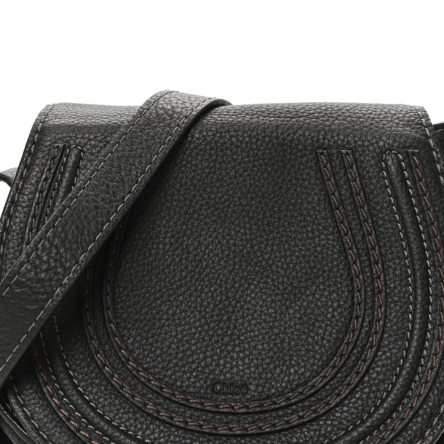 Chloe Grained Calfskin Small Marcie Saddle Bag Black 7 of 9
