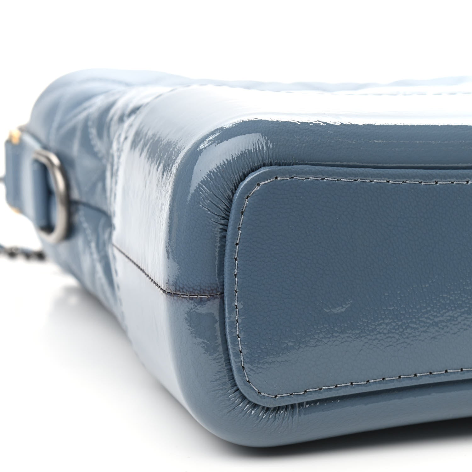 Chanel Patent Goatskin Quilted Medium Gabrielle Hobo Blue 8 of 9