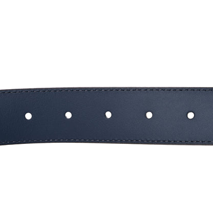 Louis Vuitton Taiga Mens 35mm Metropole Belt 95 38 Blue Marine 6 of 6