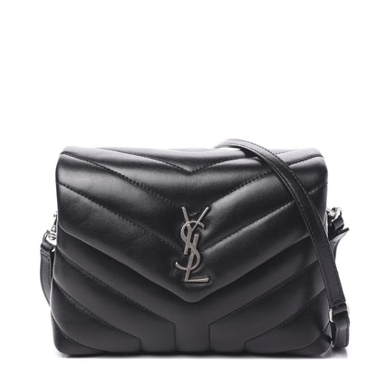 Saint Laurent Calfskin Y Quilted Monogram Toy Loulou Crossbody Bag Black 1 of 10