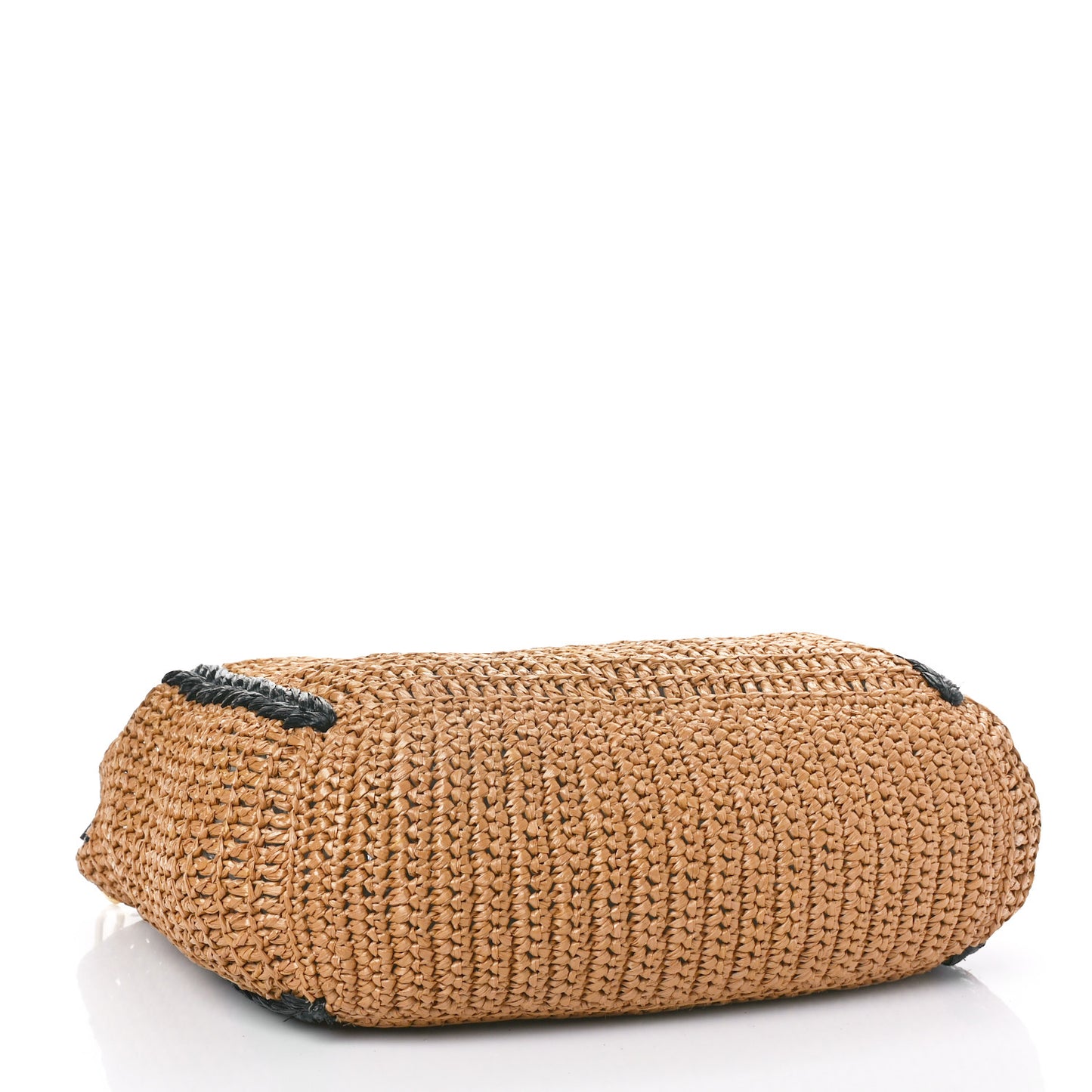 Raffia Effect Large GG Marmont Shoulder Tote Bag Natural Black