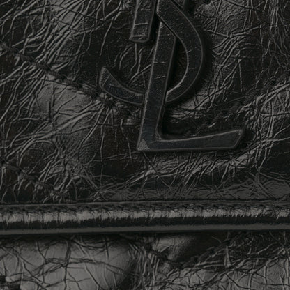 Saint Laurent Crinkled Calfskin Matelasse Monogram Medium Niki Chain Satchel Black 11 of 11