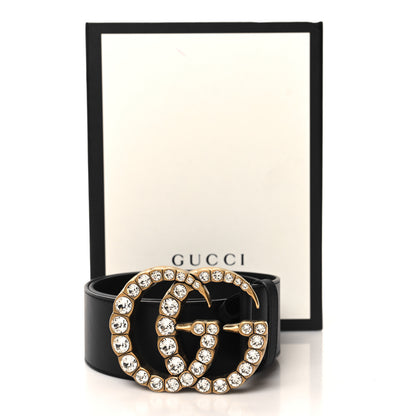 Gucci Calfskin Crystal Double G 55mm Belt 75 30 Black 6 of 6