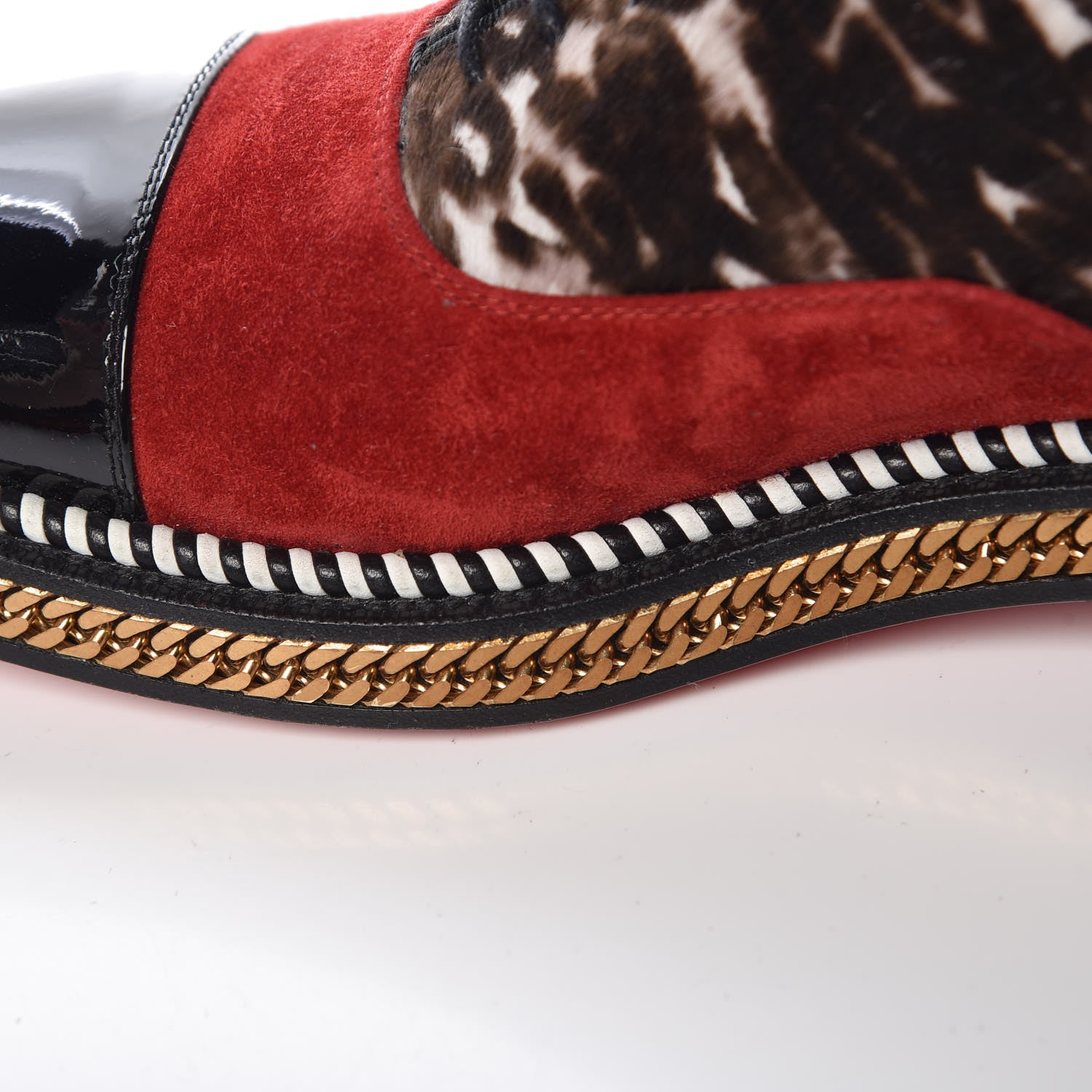 Christian Louboutin Calf Hair Suede Chain Trim Womens Latcho Oxfords 39 16 of 16