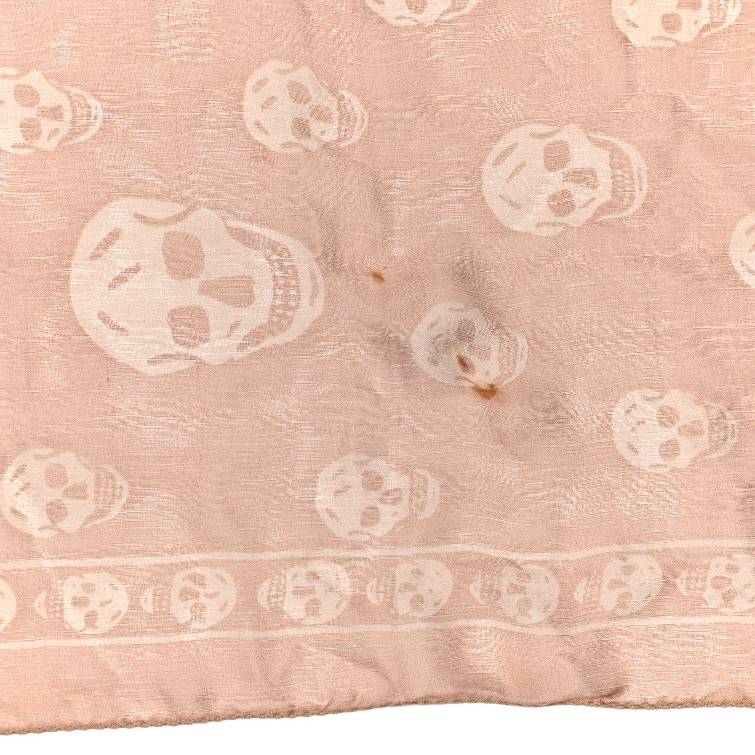 Alexander McQueen Silk Chiffon Skull Scarf Beige Pink 4 of 5