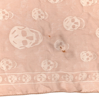 Alexander McQueen Silk Chiffon Skull Scarf Beige Pink 4 of 5