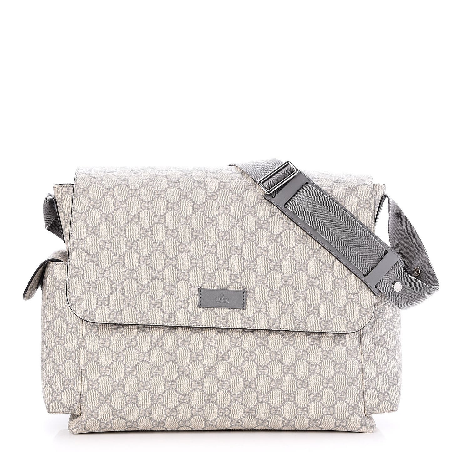 GG Plus Monogram Messenger Diaper Bag Ecru Grigio