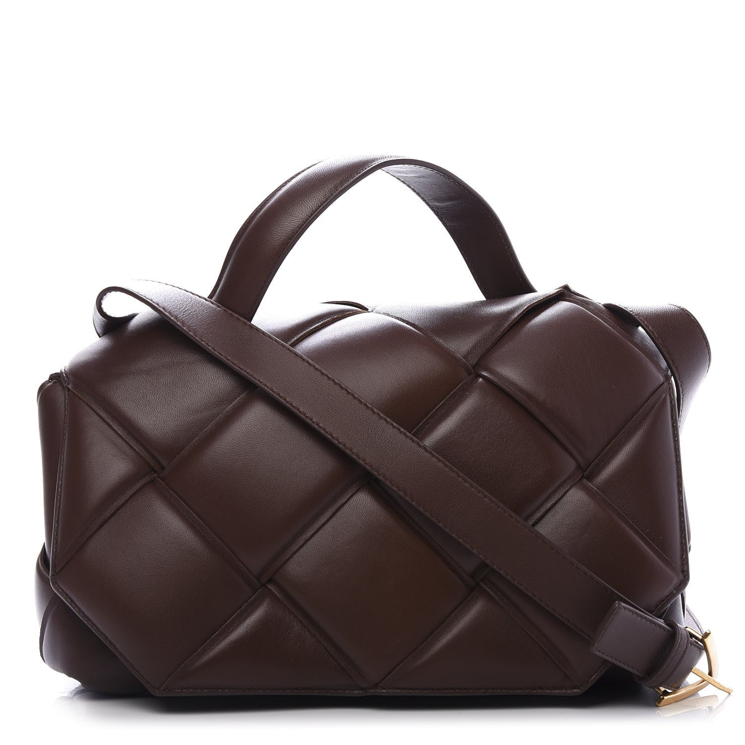 Bottega Veneta Nappa Intreccio Padded Top Handle Shoulder Bag Brownie 1 of 9