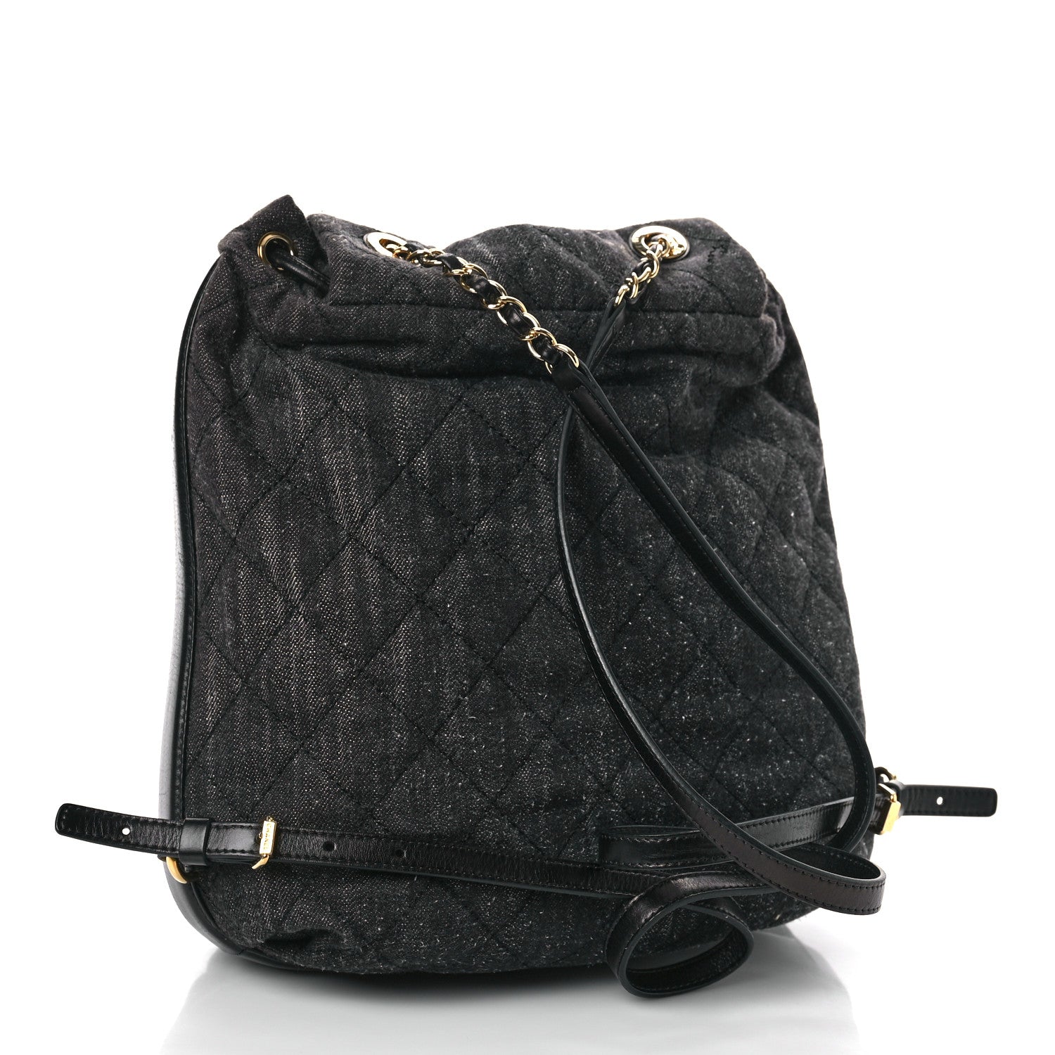 Chanel Denim Calfskin Quilted Backpack Dark Grey Black 3 of 10