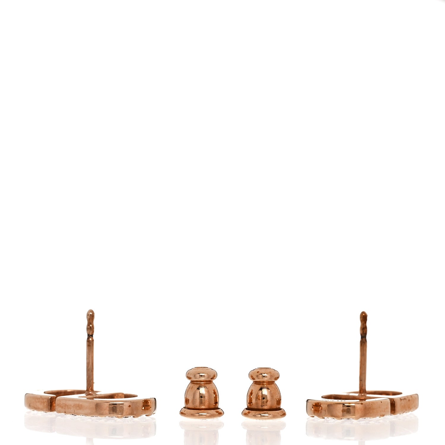 Christian Dior Crystal Petit CD Stud Earrings Rose Gold 4 of 4