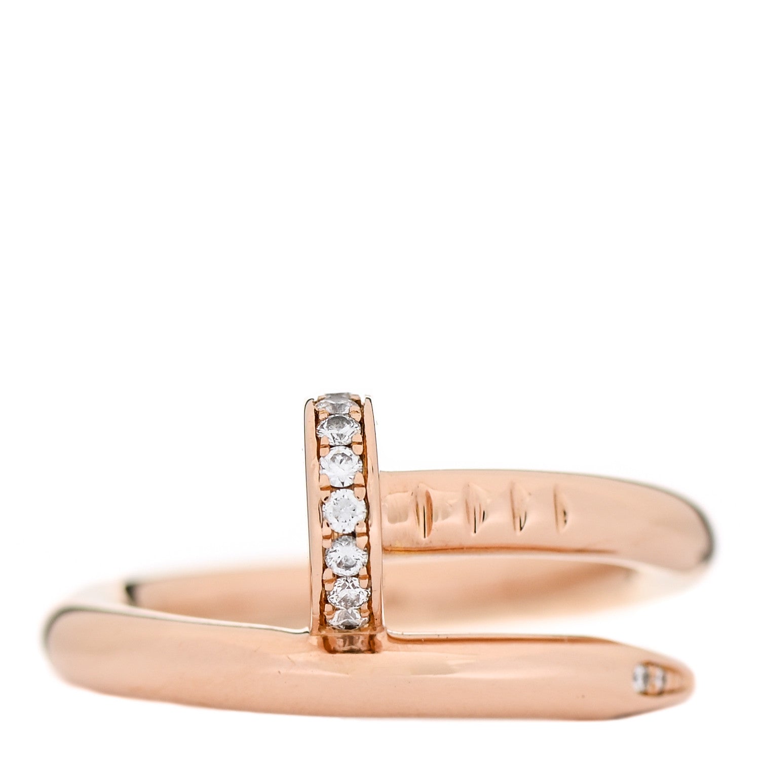 Cartier 18K Pink Gold Diamond Juste Un Clou Ring 50 5.25 1 of 6