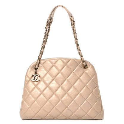 Chanel Aged Calfskin Large Just Mademoiselle Bowling Bag Beige 1 of 10