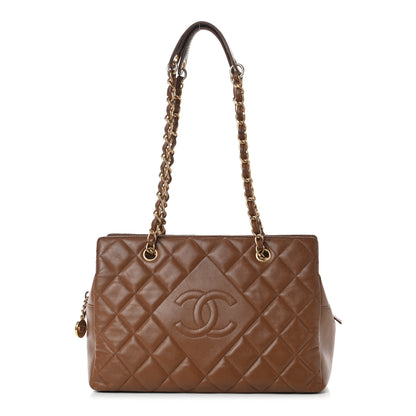 Chanel Lambskin Quilted Diamond CC Shoulder Bag Brown 1 of 9