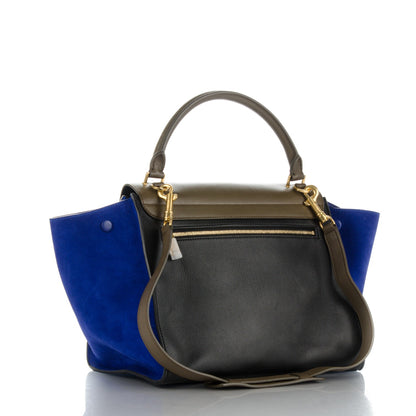 Celine Smooth Calfskin Suede Medium Tri-Color Trapeze Indigo 4 of 8