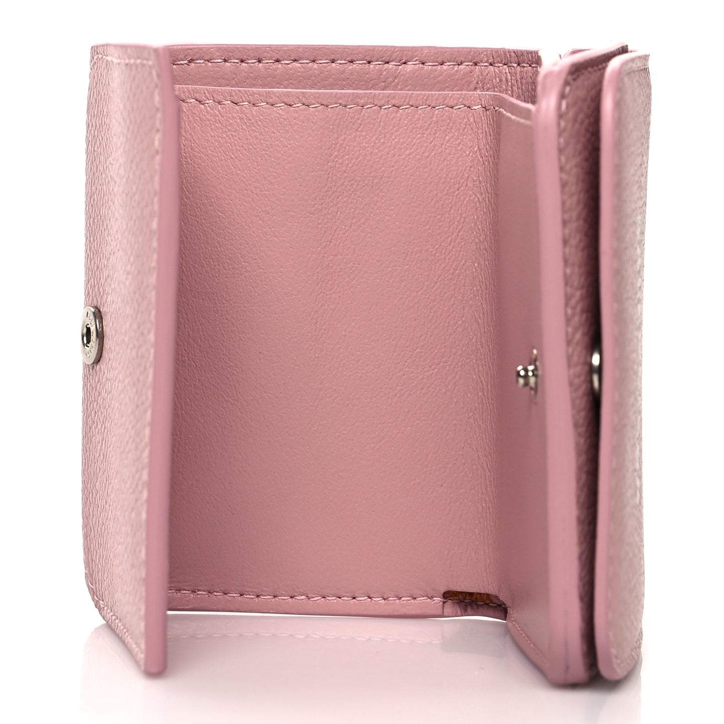 Grained Calfskin Logo Everyday Mini Wallet Pink