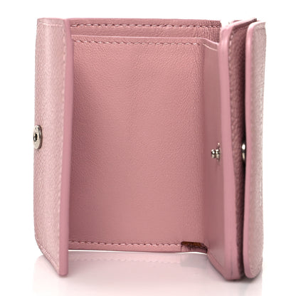 Balenciaga Grained Calfskin Logo Everyday Mini Wallet Pink 5 of 11