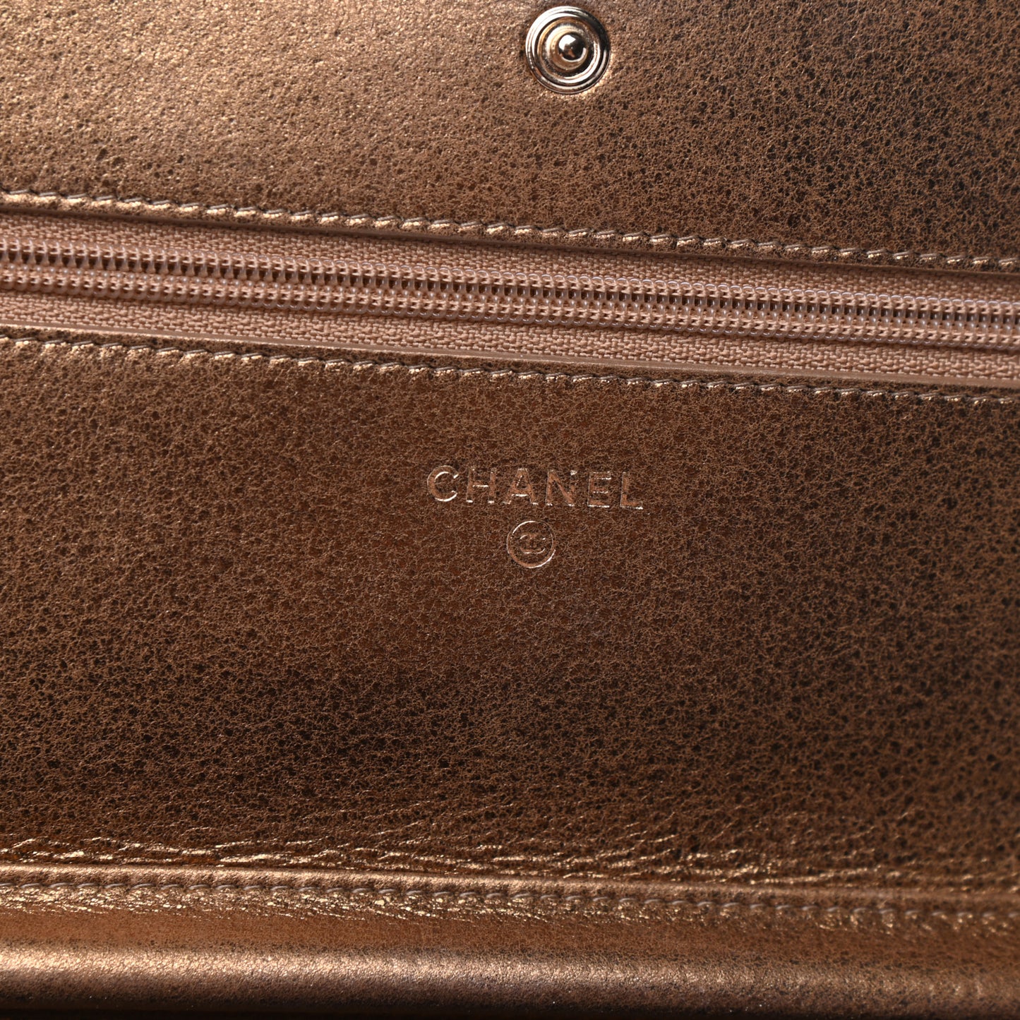 Metallic Lambskin Timeless Wallet on Chain WOC Gold