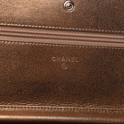 Chanel Metallic Lambskin Timeless Wallet on Chain WOC Gold 6 of 12