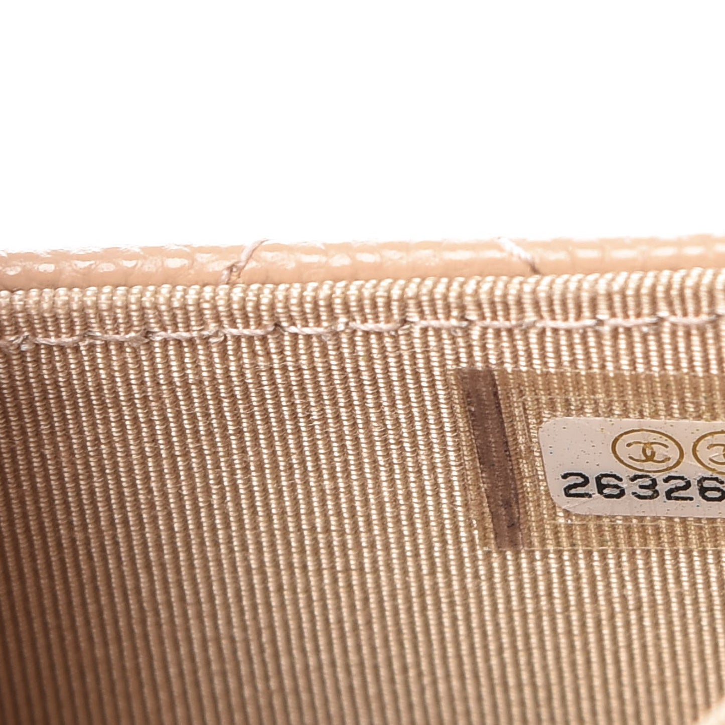 Caviar Quilted Card Holder Wallet Beige Clair
