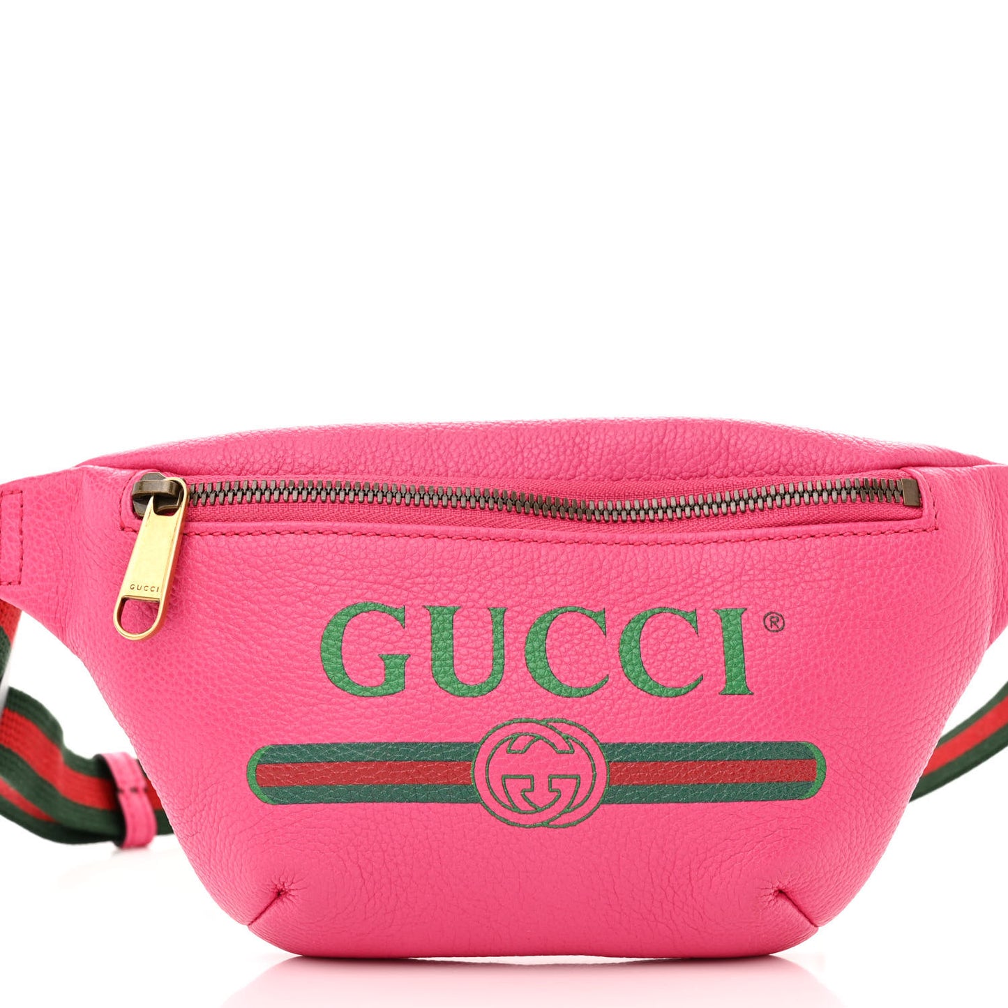 Grained Calfskin Small Logo Belt Bag Box Pink Green