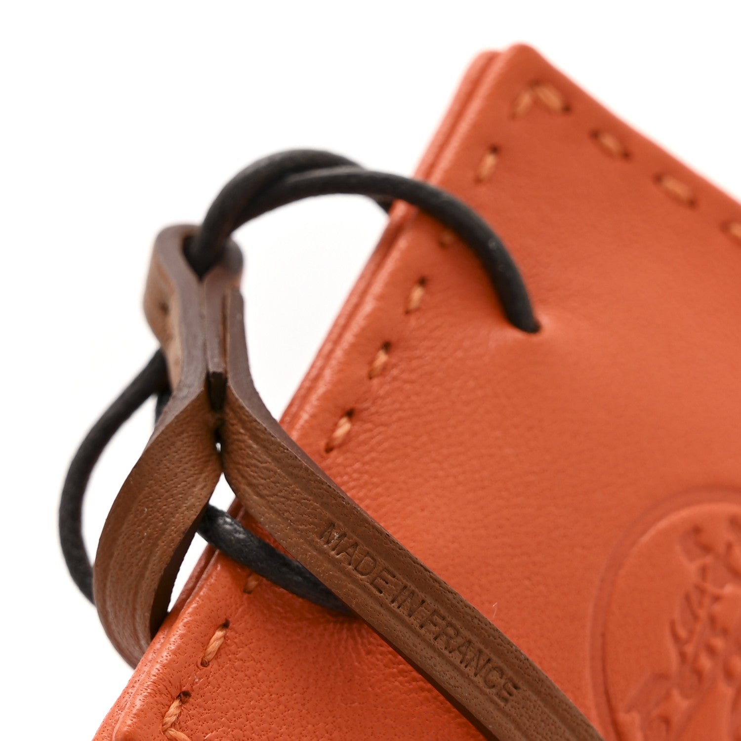 Hermes Milo Lambskin Swift Shopping Bag Charm Feu Gold 4 of 6