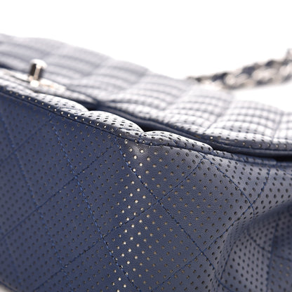 Chanel Lambskin Perforated Jumbo Single Flap Blue 10 of 10